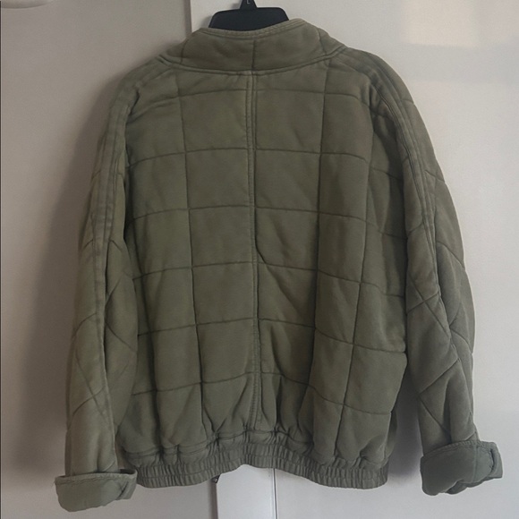 Free People Quilted Bomber Jacket in Sage - Picture 5 of 5